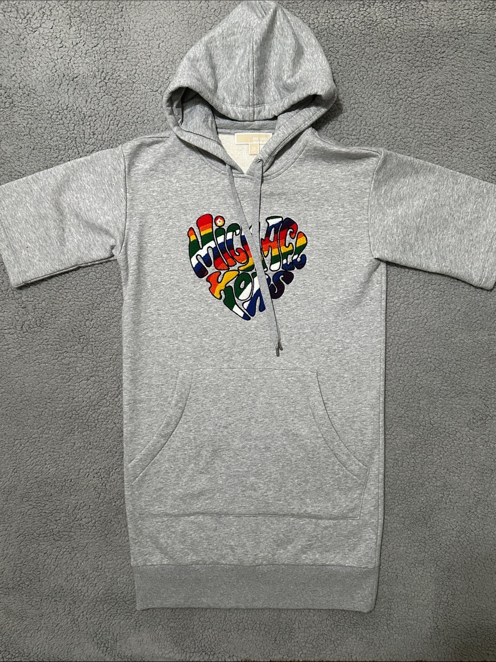 Michael Michael Kors Women’s Gray Hooded Sweatshirt Dress Size XS Graphic